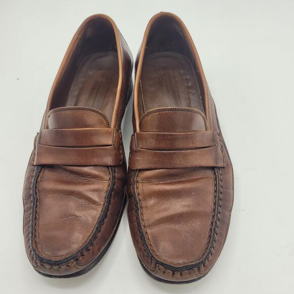 Johnston & Murphy Domani Brown Loafer Slip On Shoes Men's Size 8M Made in Italy - Picture 2 of 8